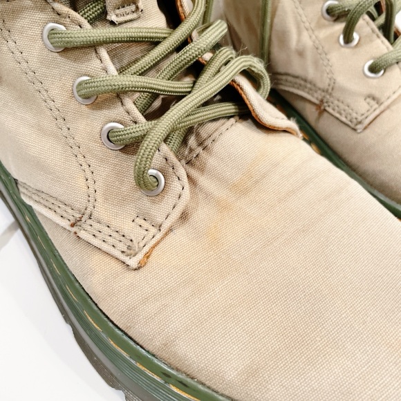 Vintage dr marten green maelly combat boots men’s 8 women’s 9 doc martens canvas - Picture 3 of 16